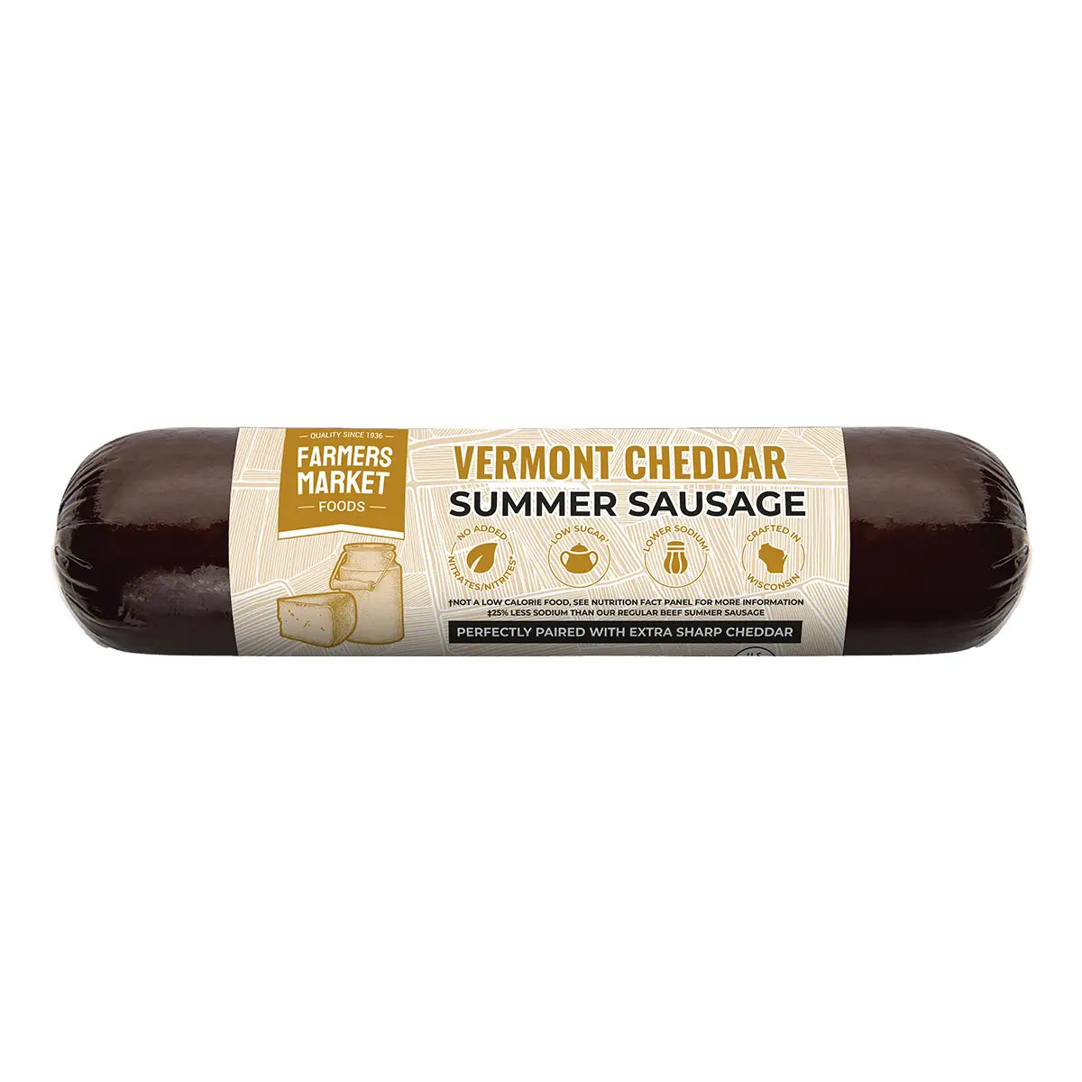 Vermont Cheddar Summer Sausage - Farmers Market