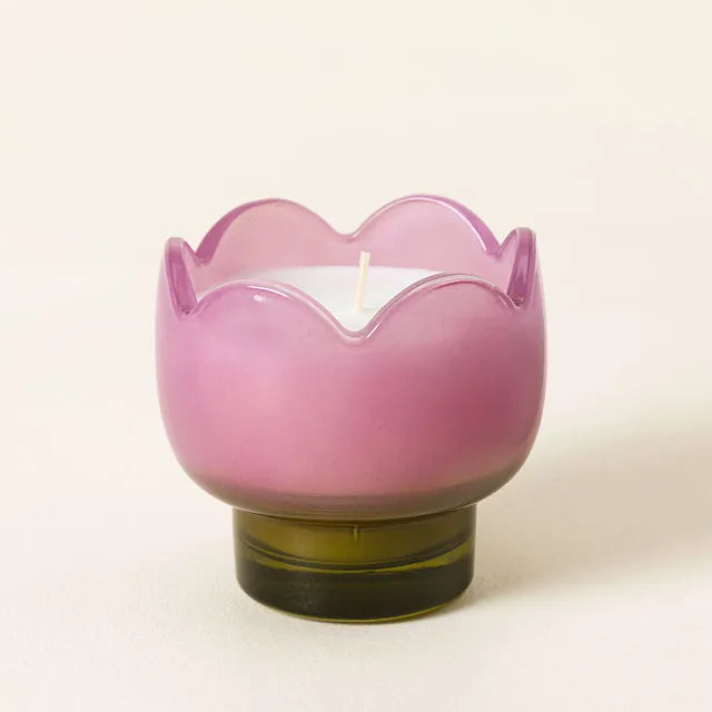 Floral Bronzed Gardenia Glass Candle