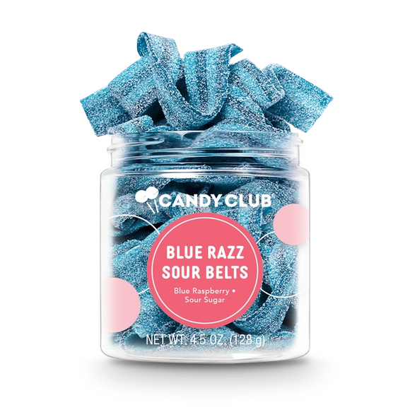 Blue Razz Sour Belts - Candy Club