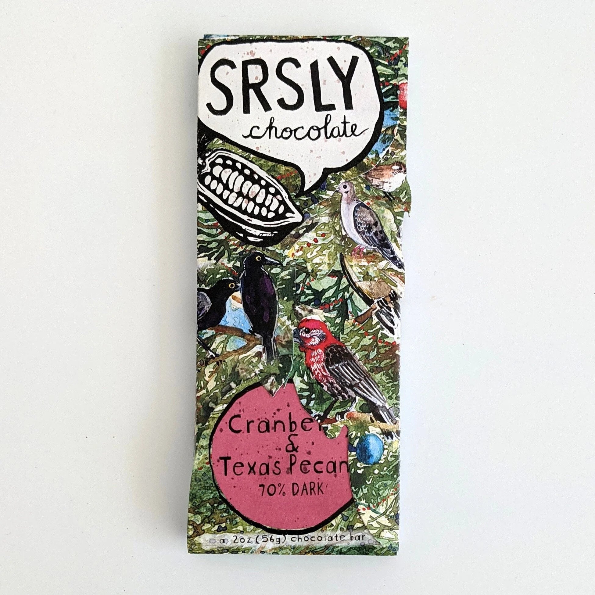 SRSLY Cranberry & TX Pecan Chocolate Bar