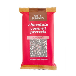 Peppermint Chocolate Pretzels - Fatty Sunday's