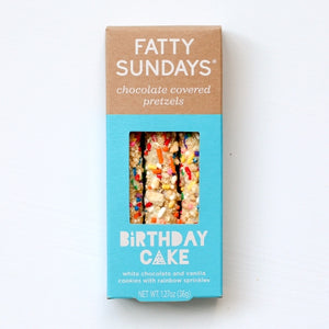 Birthday Cake Chocolate Covered Pretzels - Fatty Sundays