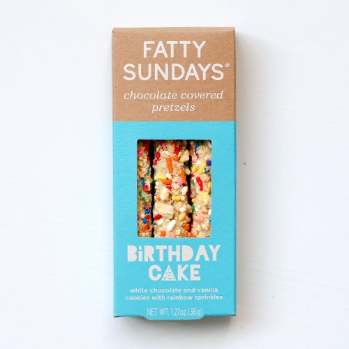 Birthday Cake Chocolate Covered Pretzels - Fatty Sundays