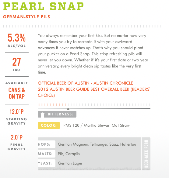 Austin Beerworks Pearl Snap 6pk