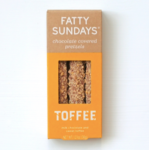 Toffee Chocolate Covered Pretzels - Fatty Sundays