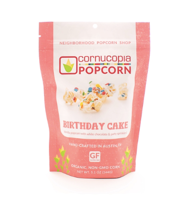 Cornucopia Birthday Cake Popcorn