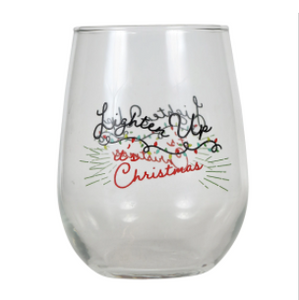 Lighten Up it's Christmas Wine Glass