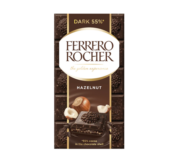 Ferrero Rocher Dark Chocolate BAR w/ Hazelnuts